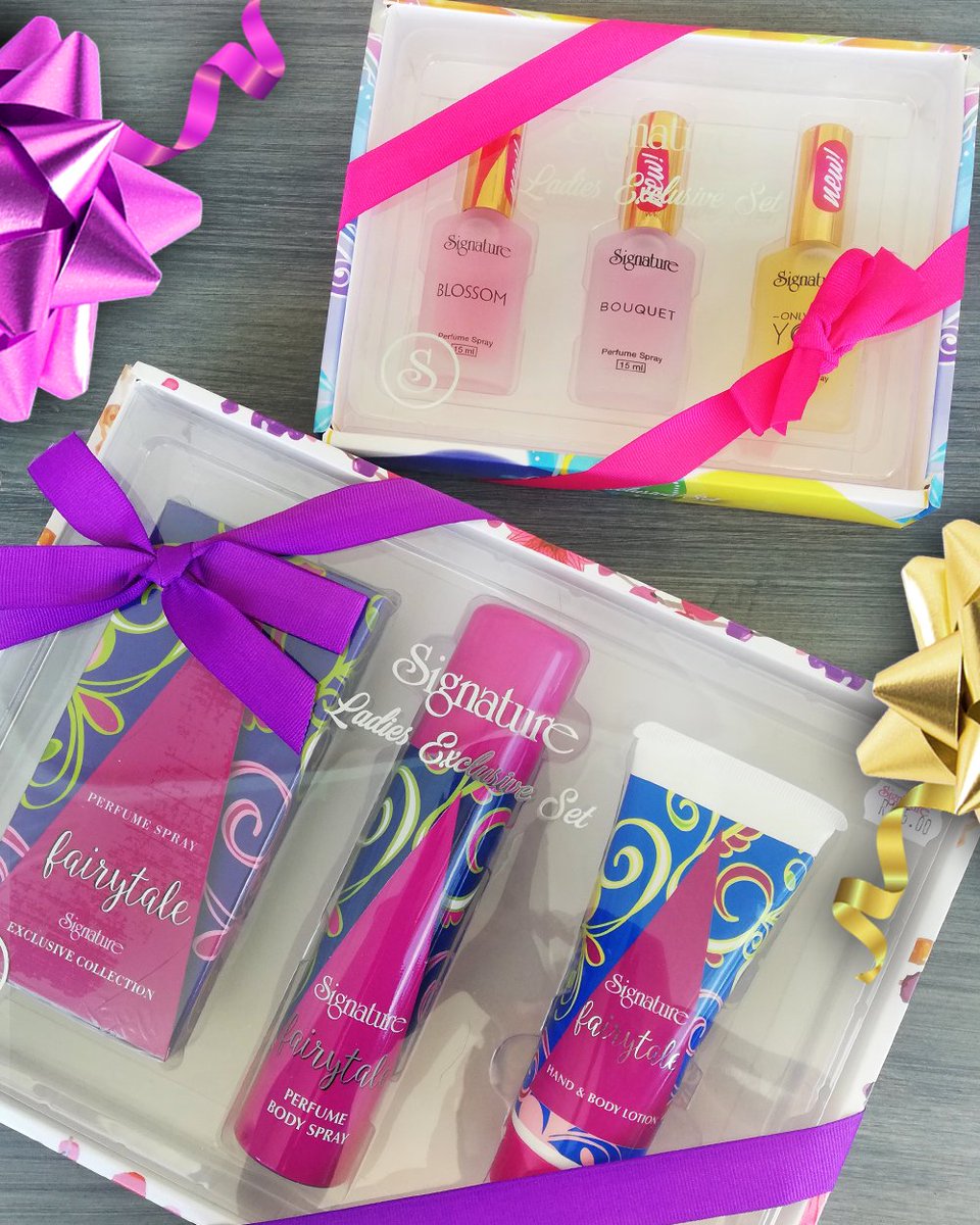sigcosmetics's tweet photo. Gifts idea? Try out the Signature custom Gift Box options available in stores! 🎄💋🎁 #savings #giftsets #fragranceset #signaturefragrance #lovesignature #giftset https://t.co/zbTjUUwCEU