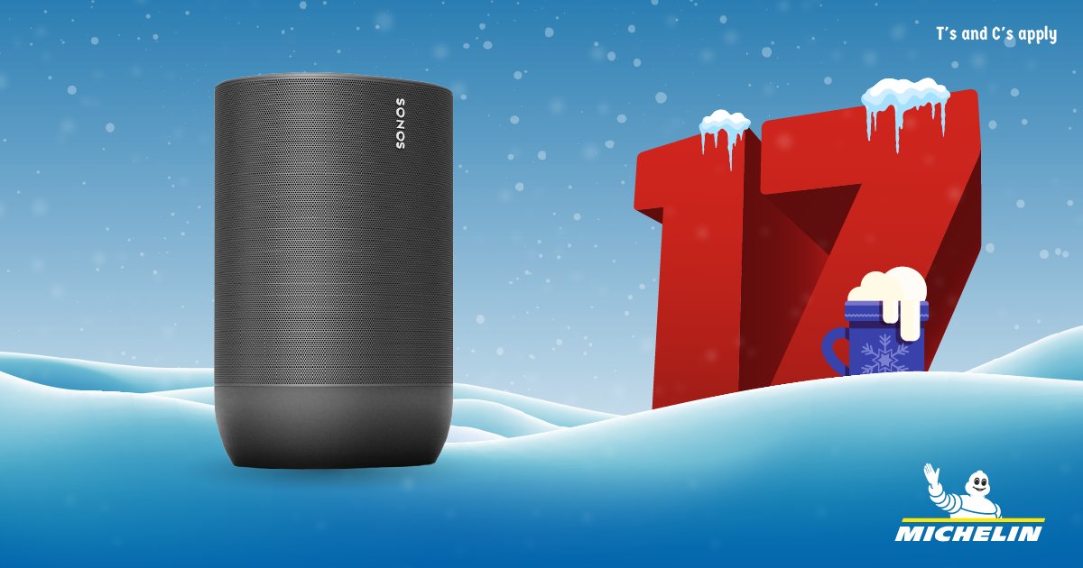 Kwik_Fit's tweet photo. 🎵 Win a Sonos Smart Speaker in #Day17 of#Kwikmas 🎵

RT&amp;F + comment your favourite music for a chance to #win a Sonos Move Wireless Smart Speaker from @MichelinTyres!

#adventcalendar #competition #giveaway #xmas #christmas #michelin #kwikfit @kwik_fit #tuesdaymotivation #music https://t.co/Or3x03QuIm