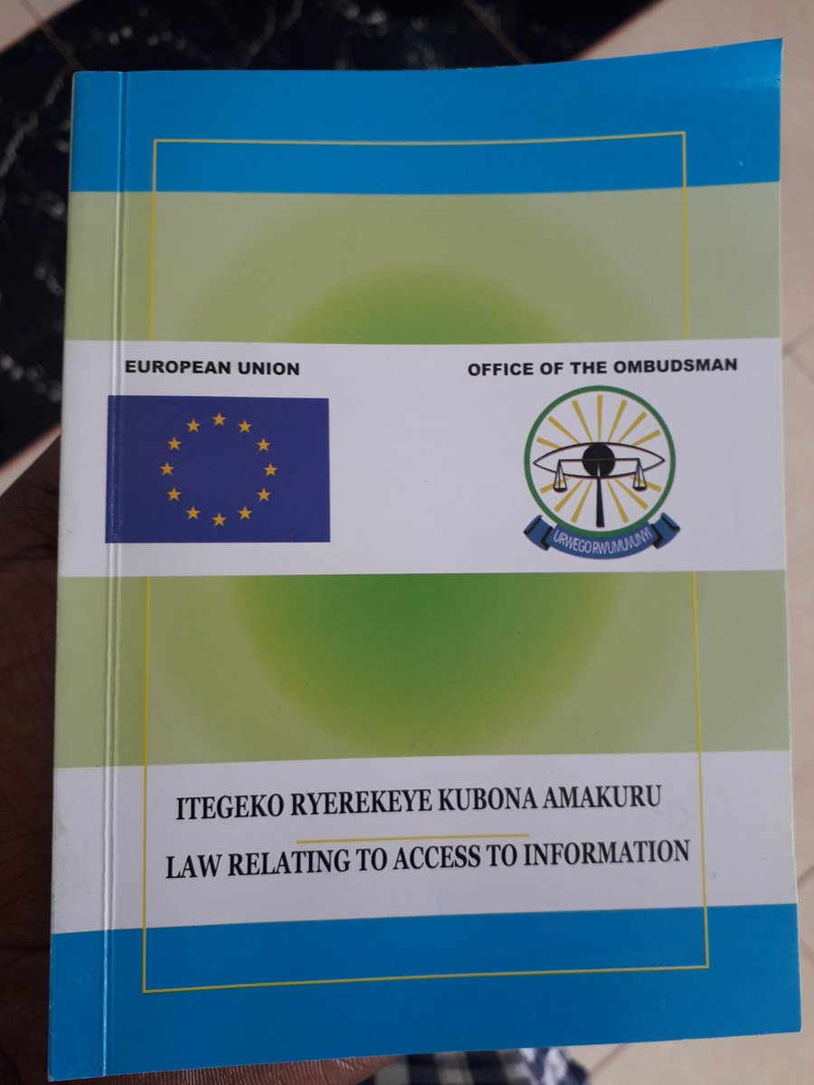 Nyemazi John Bosco (@bosconyemazi) on Twitter photo Office of <a href="/RwandaOmbudsman/">Office of Ombudsman of Rwanda/Urwego rw'Umuvunyi</a> in collaboration with <a href="/RCSPRwanda/">RCSP Rwanda</a> training members of Civil Society on Access to information Law.
This Law shall enable the public & Journalists to access information possessed by organs and some Private bodies. Office of <a href="/RwandaOmbudsman/">Office of Ombudsman of Rwanda/Urwego rw'Umuvunyi</a> in collaboration with <a href="/RCSPRwanda/">RCSP Rwanda</a> training members of Civil Society on Access to information Law.
This Law shall enable the public & Journalists to access information possessed by organs and some Private bodies.
