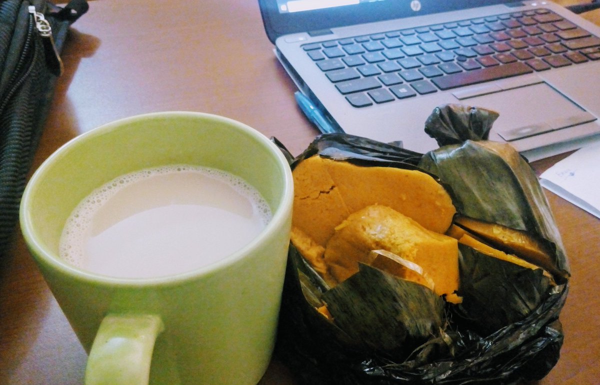 There is no better way to start your morning I bet you!
Cup of cappuccino and Bambara nut cake (okpa) 😍😋

Let's get back to work, it's 10am. 
Good morning world💪