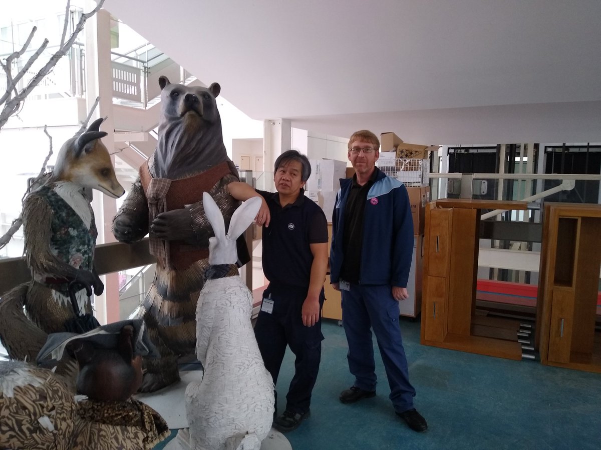 MLeith's tweet image. Hard working Porters Eddie &amp;amp; Ian. Creating space for all the new furniture and equipment for our ITU and NICU project. Great guys.