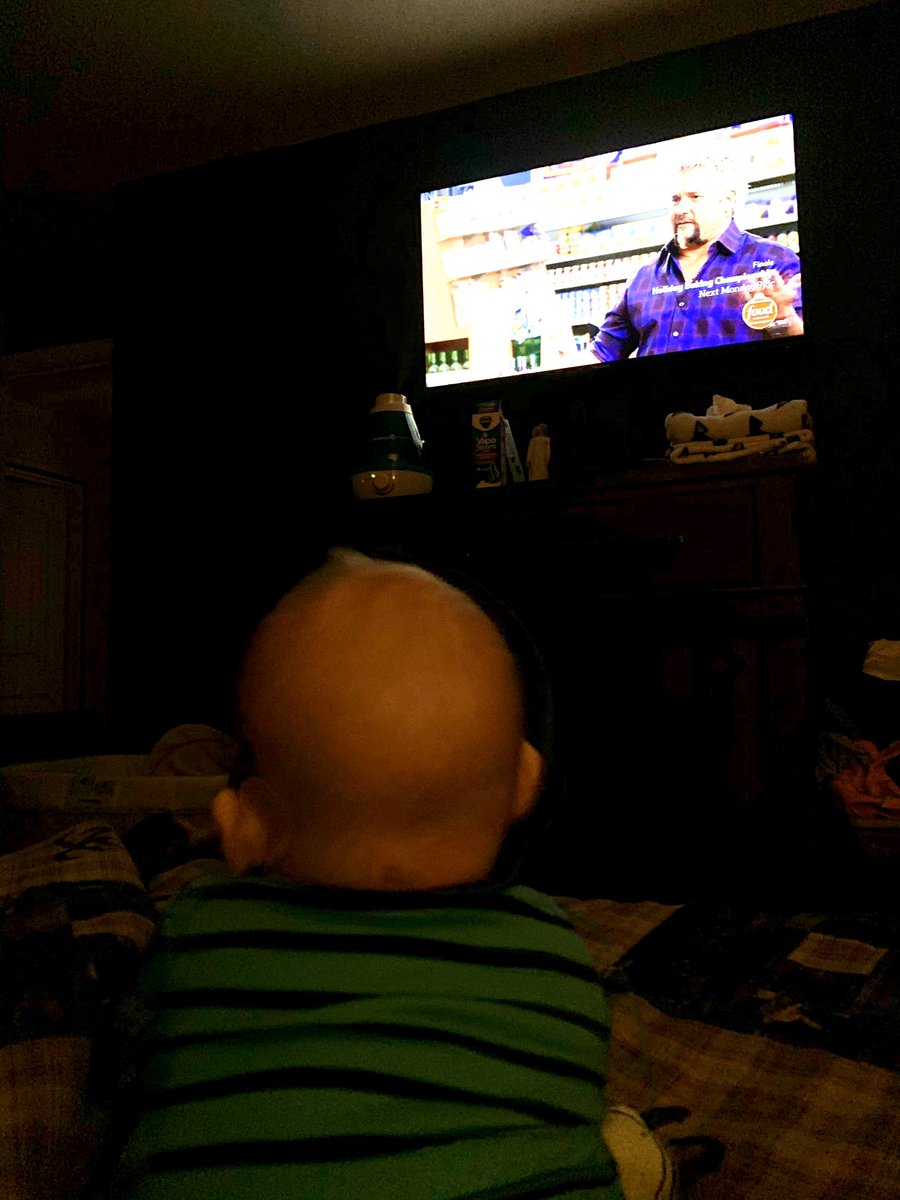 incognitaBndita's tweet photo. When your almost 5 month old wants to watch @GuyFieri at 4:30AM... you watch #tripleG at 4:30AM. #winnerwinnerformulabreakfast #heyitworks #JaxLovesGuy https://t.co/StUIlzNyLv