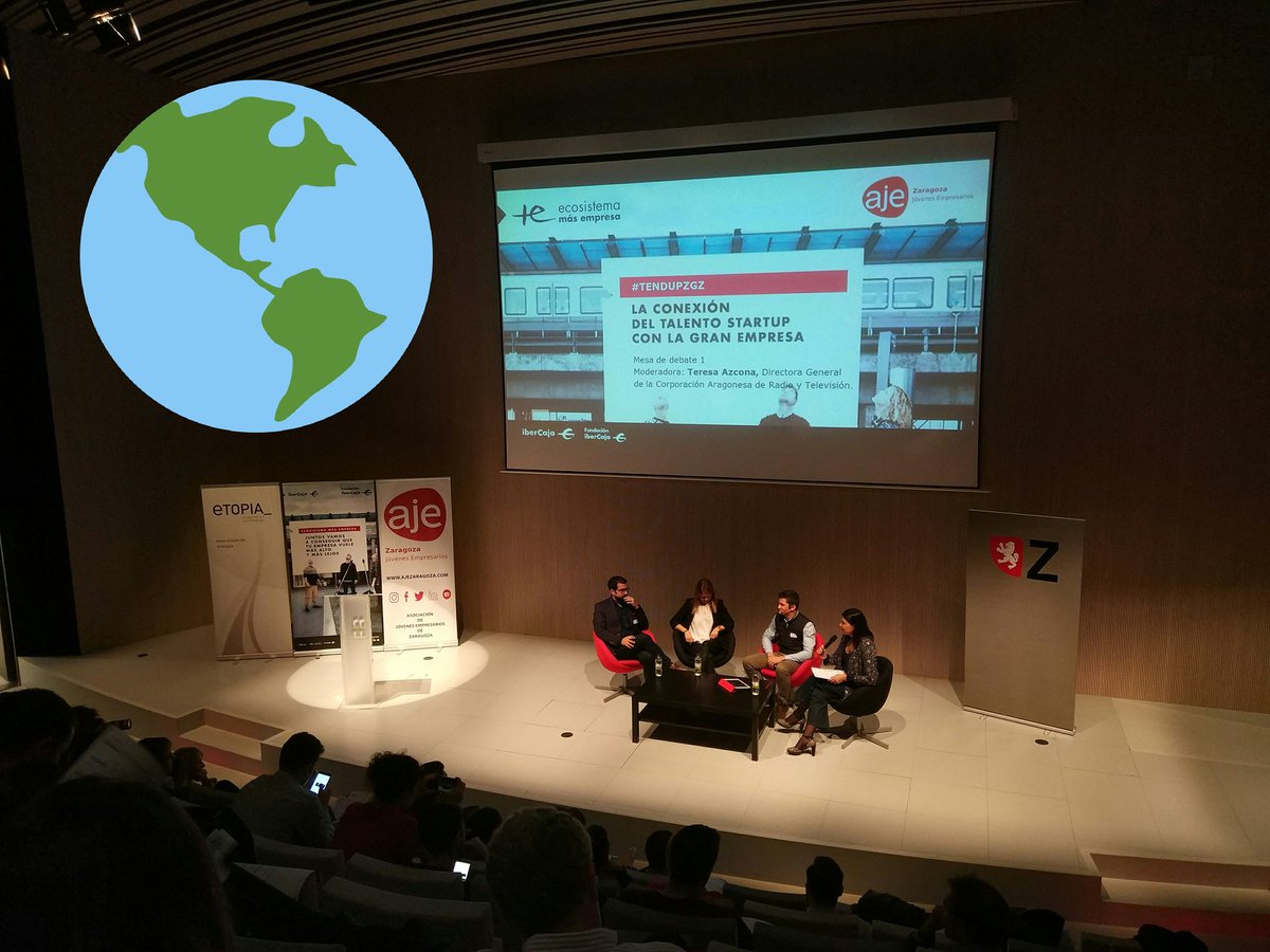 Teresa Azcona de <a href="/CARTV_/">CARTV</a> modela la mesa redonda del #TendUpZgz con <a href="/HistoriaAragon/">Historia de Aragón</a>, <a href="/Blipolhr/">Blipol</a> y <a href="/AInventores/">Academia de Inventores</a>

#soyAJE