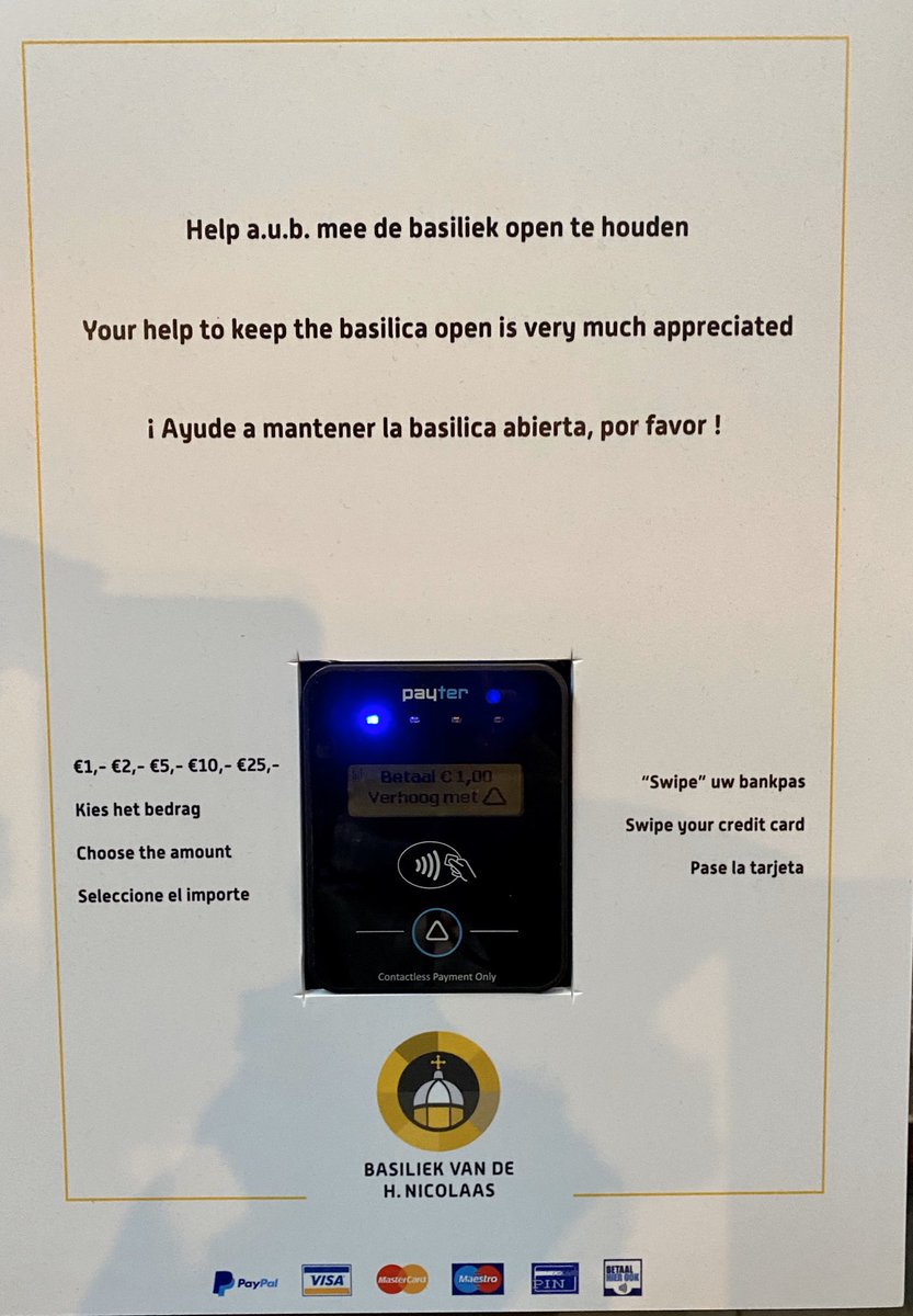 EMFVerheggen's tweet photo. In de @NicolaasAdam kan je tegenwoordig ook voor de collecte pinnen via een betaalzuil 👍😇💒❣️ https://t.co/6eZ6HOu8vp