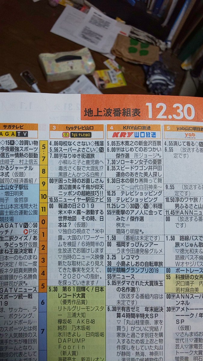 テレビ山口 番組表 最高のイラストと図面