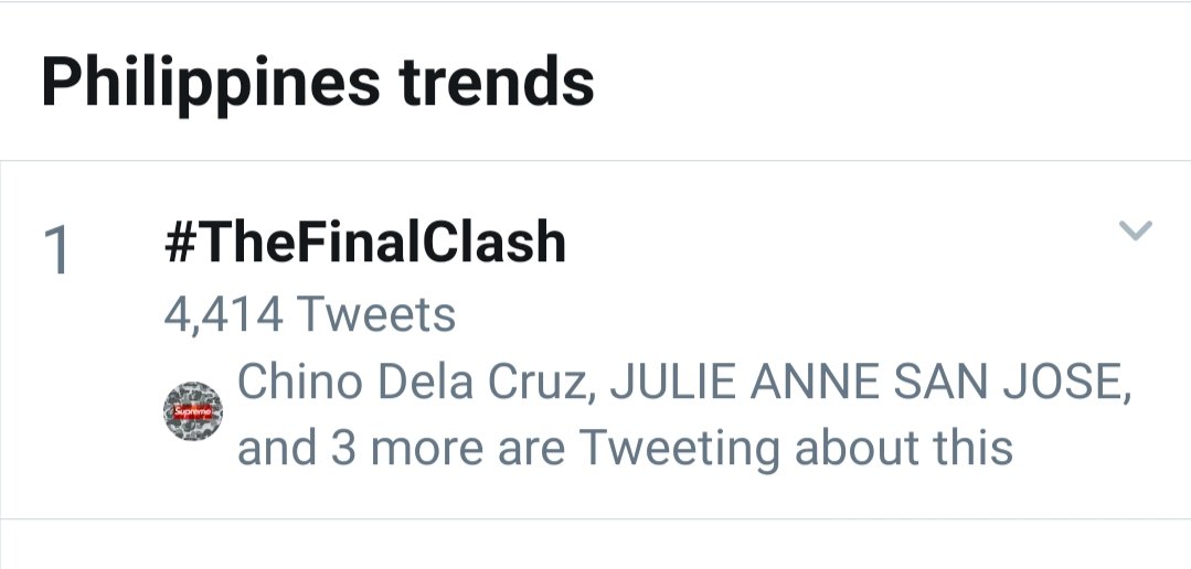 jasonmirang's tweet photo. Top Trending agad. 

ASTIG

#TheFinalClash https://t.co/nIgnmXju7n