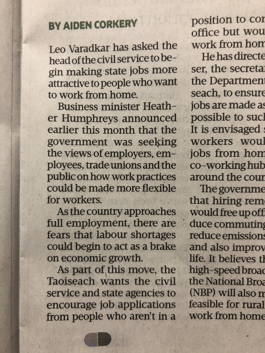 MODAMremote's tweet photo. From today’s @businessposthq; @LeoVaradkar backs civil service remote work option @GrowRemoteIrl #cominghome #growremote https://t.co/CjTKk9og81