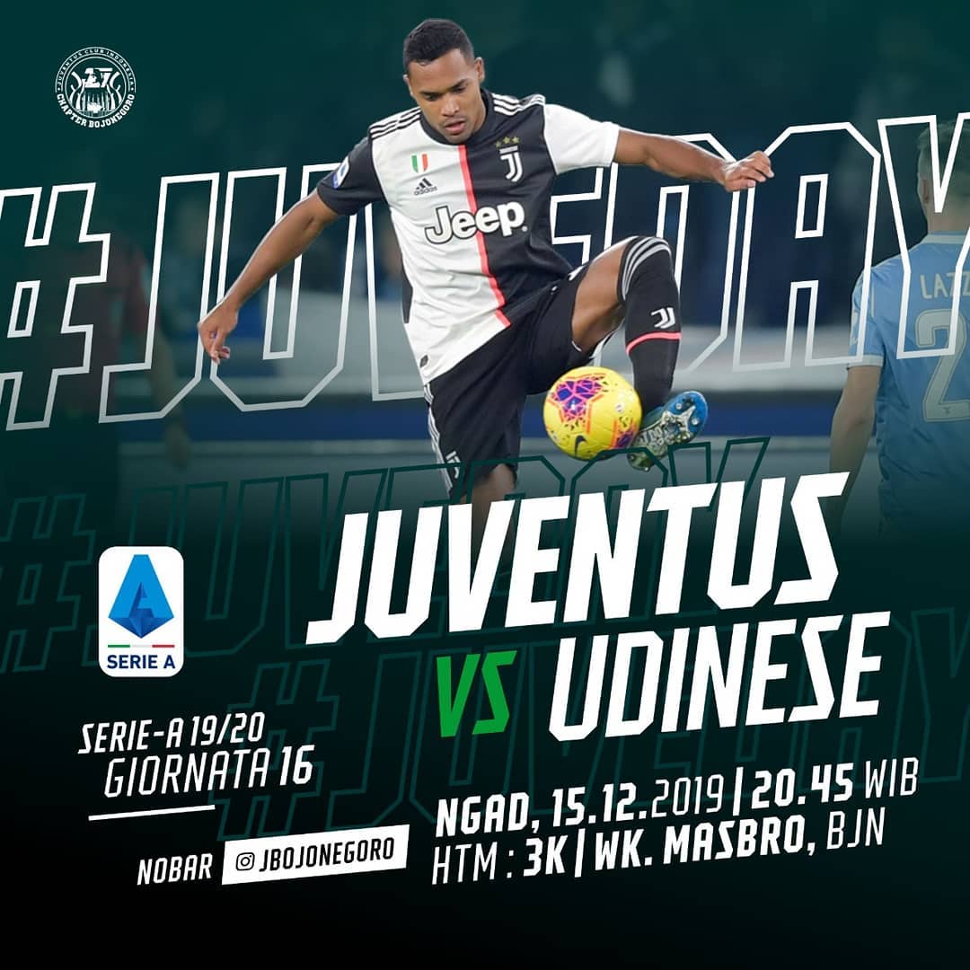 #Nobar
🏆 @seriea 19/20 Gio 16
⚽ <a href="/juventus/">JuventusMD</a> Vs Udinese
📅 Minggu, 15.12.2019
⏰ 20.45 WIB | 💰 3k
🏠 @alik_warkop_masbro
📞 @dimasbock31