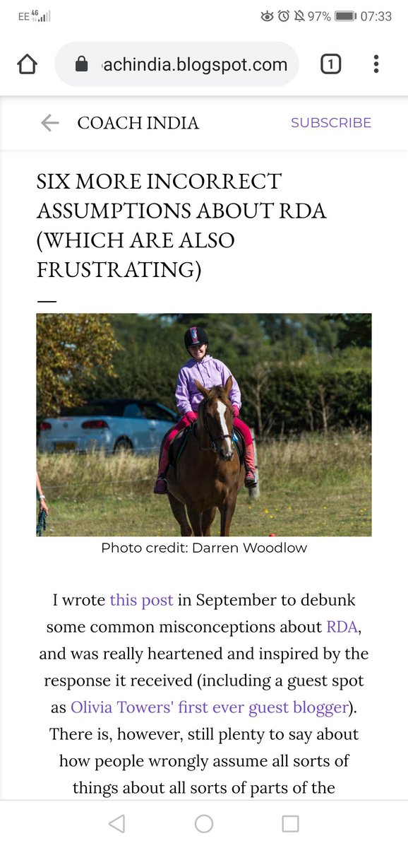 📣NEW this week on India's blog!📣

After her first '6 Assumptions' blog was received so well, India has written about another six things she wants people to understand about @RDAnational...

rdacoachindia.blogspot.com/2019/12/six-mo…

#EquineBlogShare #EquestrianBlogger #ParaEquestrian #HorseBlog