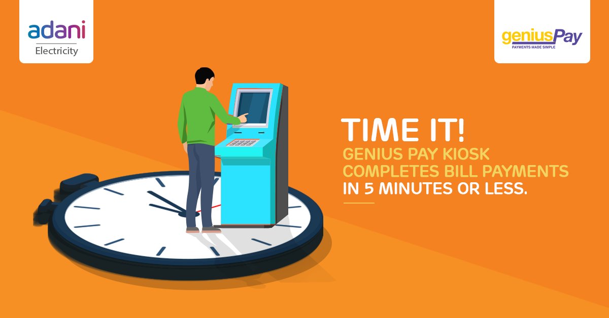 Adani_Elec_Mum's tweet photo. We value your time! Visit Genius Pay kiosk for a quick transaction by cash, cheque, online, credit or debit card.
Find it at your nearest location. https://t.co/n8p1xuL8SY
#GeniusPay #ElectricTech https://t.co/AAfiYfCZfS