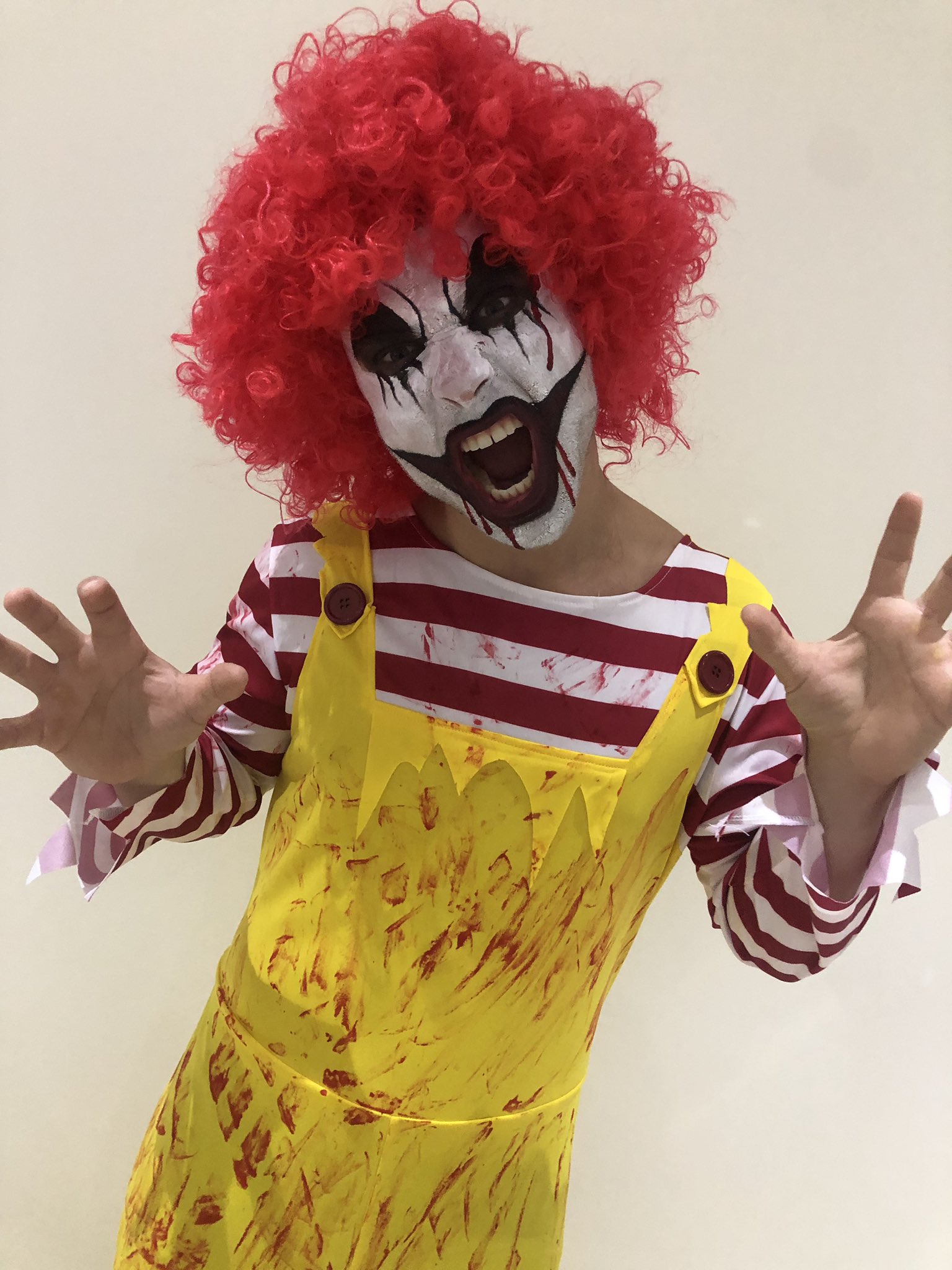 Jason 'Djaysonic' Isaac on X: "Dressed as an Evil Ronald McDonald last  night for the Rev X Xmas Party! 🥳🤡 . #xmasparty #work #dressup # ronaldmcdonald #evil #scary #family #collegues #staff #fun @McDonalds