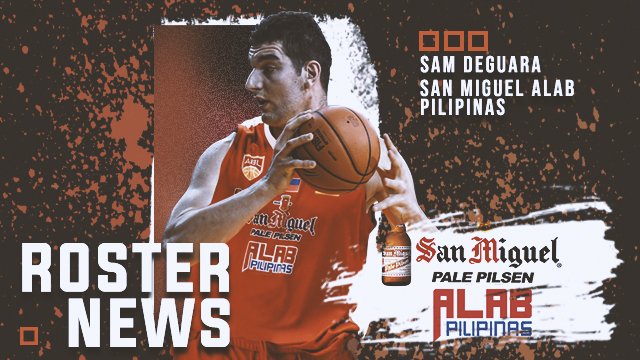 aseanbasketball's tweet photo. ROSTER NEWS: It's official!! 7"6 #SamDeguara suits up for the San Miguel @AlabPilipinas 🇵🇭😱

Watch him play TONIGHT at 7:30 PM (GMT + 8) 

Watch it LIVE here: https://t.co/U6SqFZzgoZ

#Rise10Greatness #AlabPilipinas #PilipinasBasketball #Filipinas https://t.co/Jw58JMDyIx