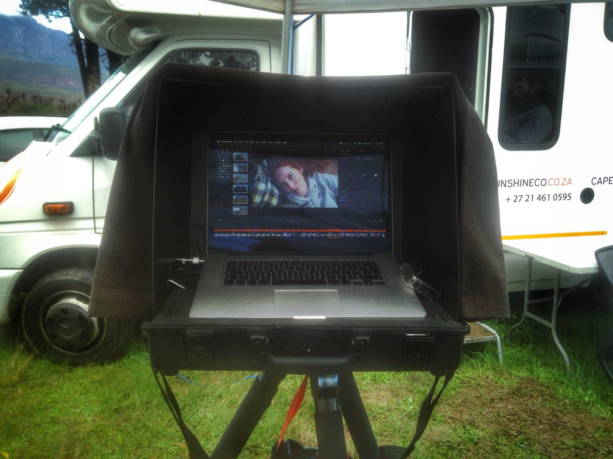 Euvrard_Loubser's tweet photo. 💻🎞✂️iWorkcase setup 🎥 digital assisting up in the mountains o Sommerset west 🌄 for a commercial. Shooting Sony A7iii with #fcpx #shotnotes https://t.co/UbWXh6biEo