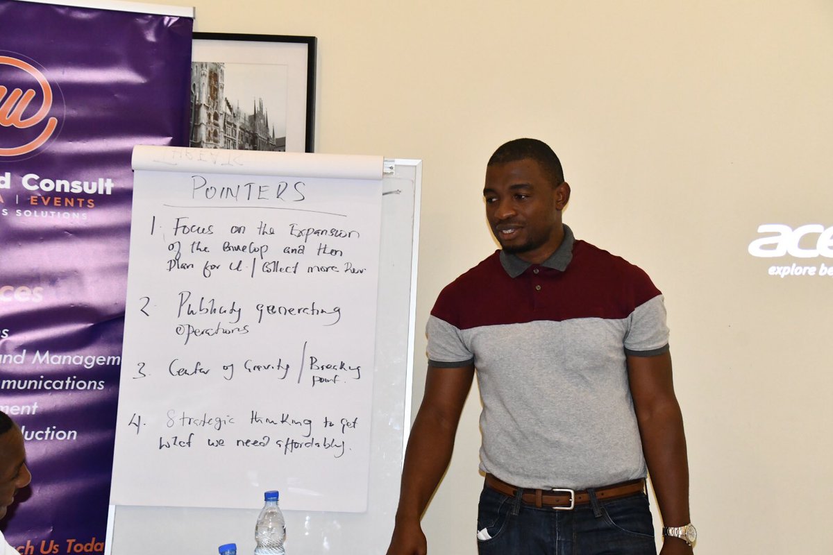 allroundUganda's tweet photo. Collins Masiga - Guest Speaker: Creating an opportunity is all about identifying the need! 
Be able to discuss your business in the shortest ever period of time!
#ARCTeamBuilding https://t.co/vs6Q0arinL