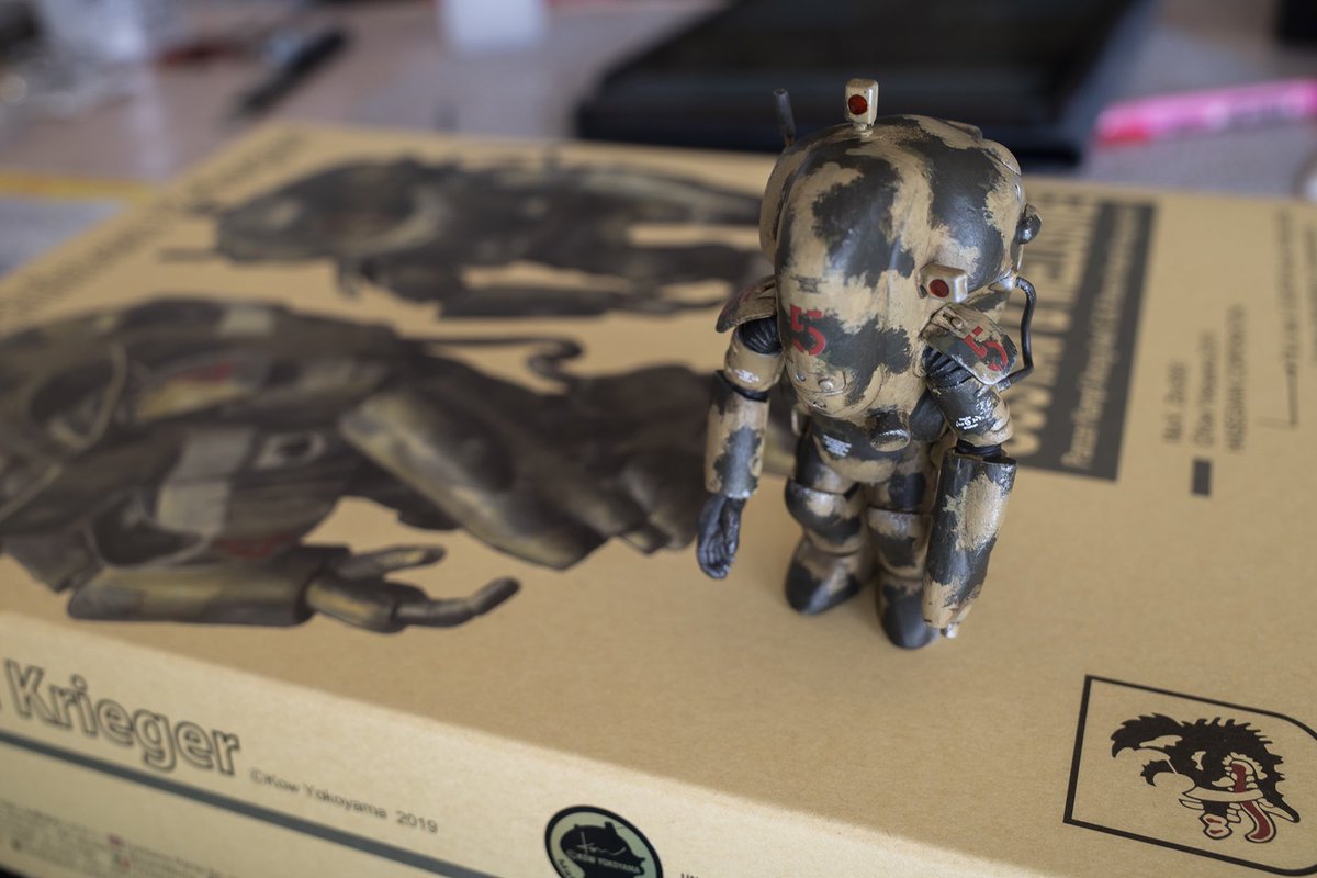 川崎靖彦 على تويتر プラモ我進 先日発売されました ハセガワ マシーネンクリーガー 1 35スケール グスタフ メルジーネ の メルジーネ を作る チマチマと筆塗りで 迷彩柄塗装に挑戦してみましたが 色々と迷走して こんな柄になりました フィギュア塗装と