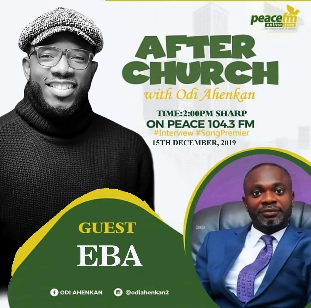 eba_official's tweet photo. After church with Odi Ahenkan on @peacefm
Time is 2pm, don't forget to tune in. #BalmofGilead #Lala https://t.co/vHdpPFVOEB
