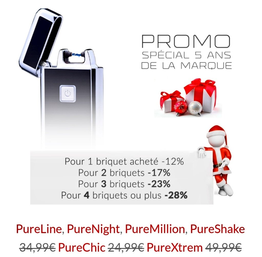 Pureinnov's tweet photo. Toujours de belles #promos en décembre pour #noel 🎅
https://t.co/7nNGy7kEmL
✅ Briquets garantis 2 ans
✅ Marque Française 🇨🇵
✅ + de 900 avis clients https://t.co/QLOzd6YPGF