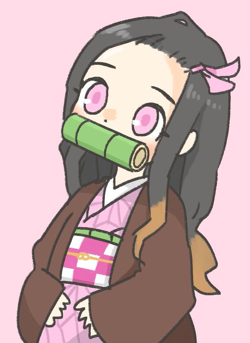 米さんがTwitterに投稿した竈門禰豆子(鬼滅の刃)のイラスト。