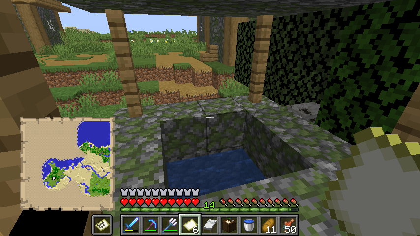 Jake マイクラの廃村初めて見た ボロボロの家 明かりの無い屋内 地面に落ちたベル 苔むして枯れかけた井戸 ゲーム中の素材だけで廃墟を表現してて凄いなあ