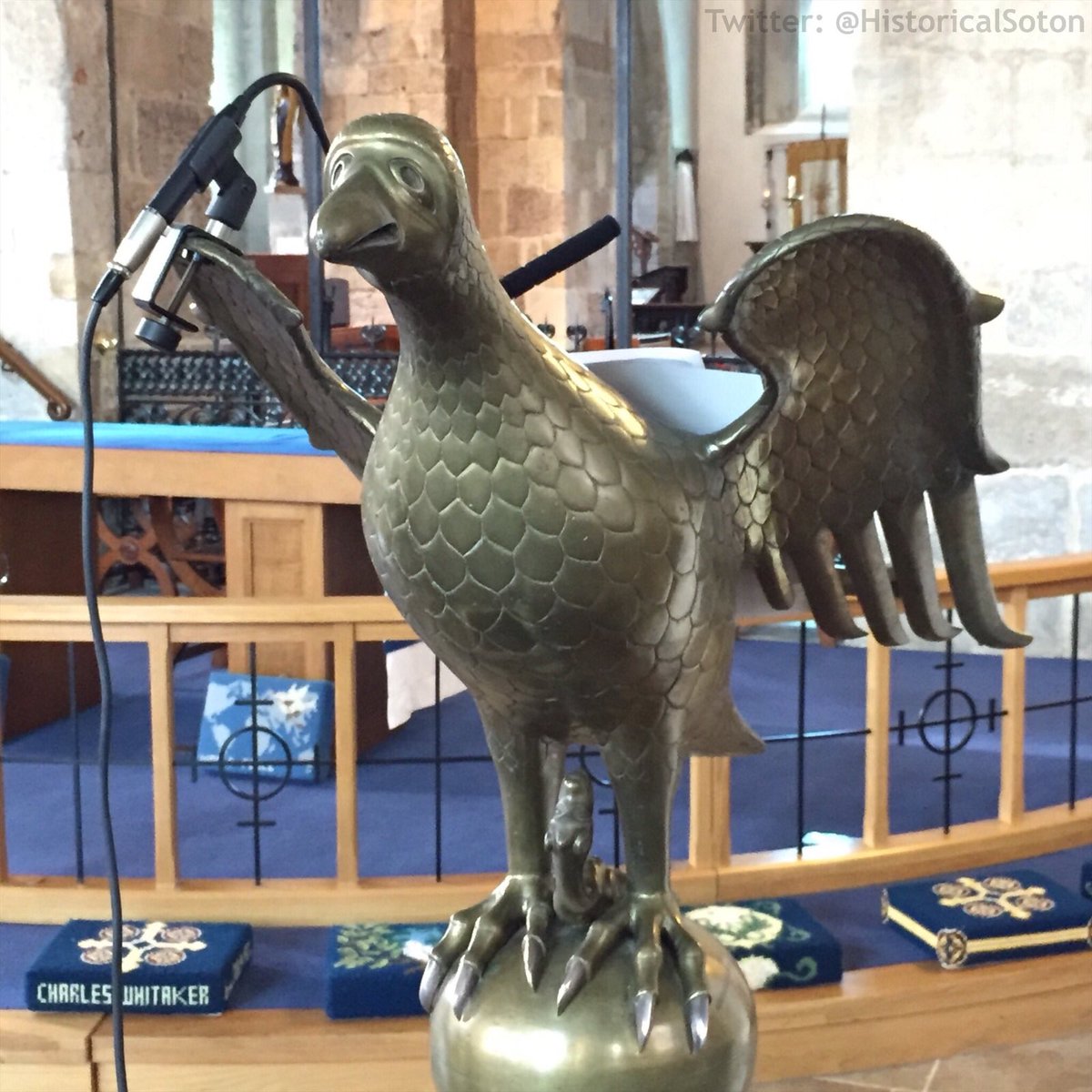 Two 15th century lecterns in St Michael’s Church. 

The second is possibly the oldest of its kind in the country. Originally at Holyrood Church, it was rescued when the church was bombed in 1940. It was also allegedly painted to look like wood to protect it during the Civil War.