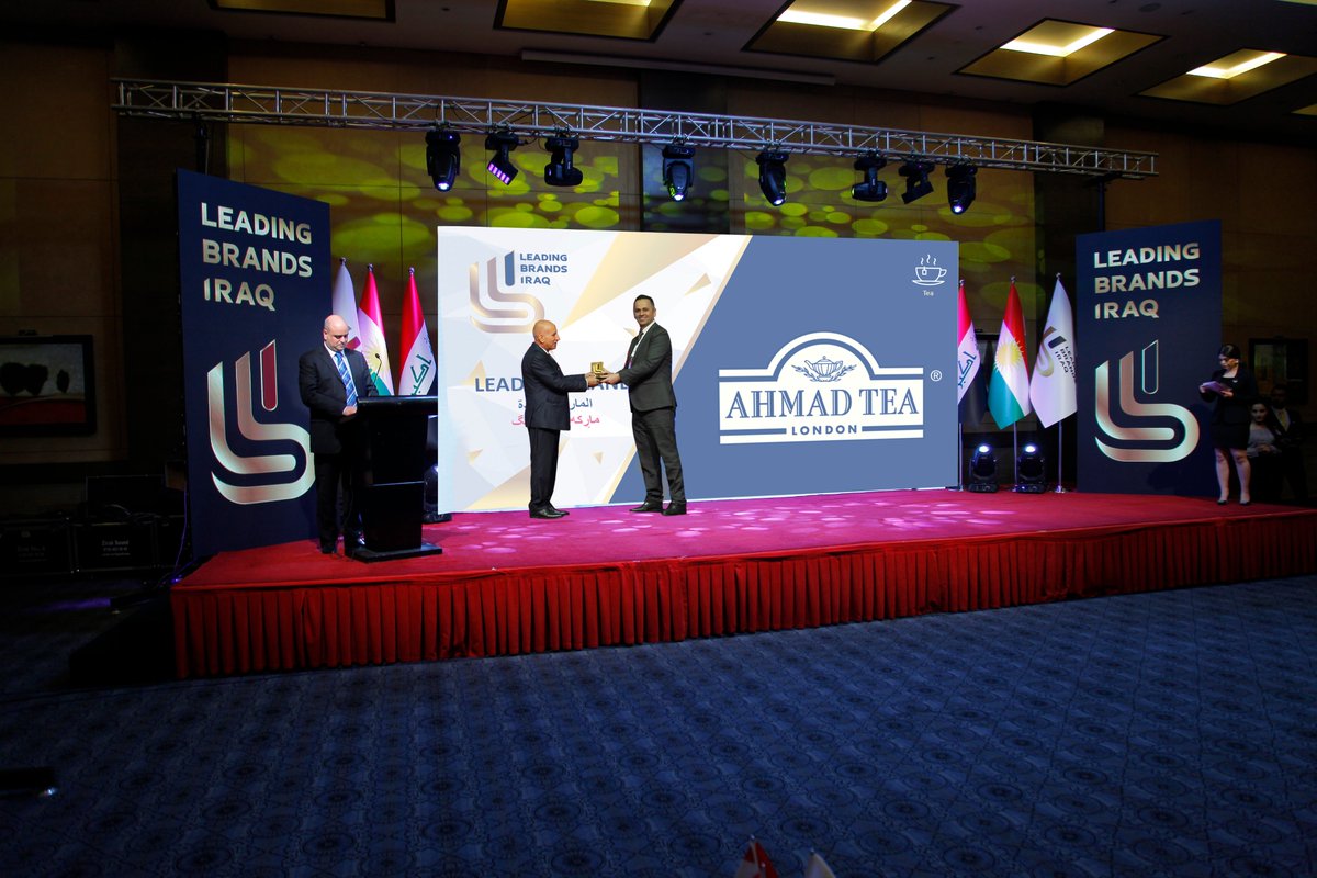 LBIraq's tweet photo. #Ahmad  Brand has received their award as a Leading Brand of #IRAQ for 2019 in the #TEA category  @BaharGroup https://t.co/9f3vAbgSVI
