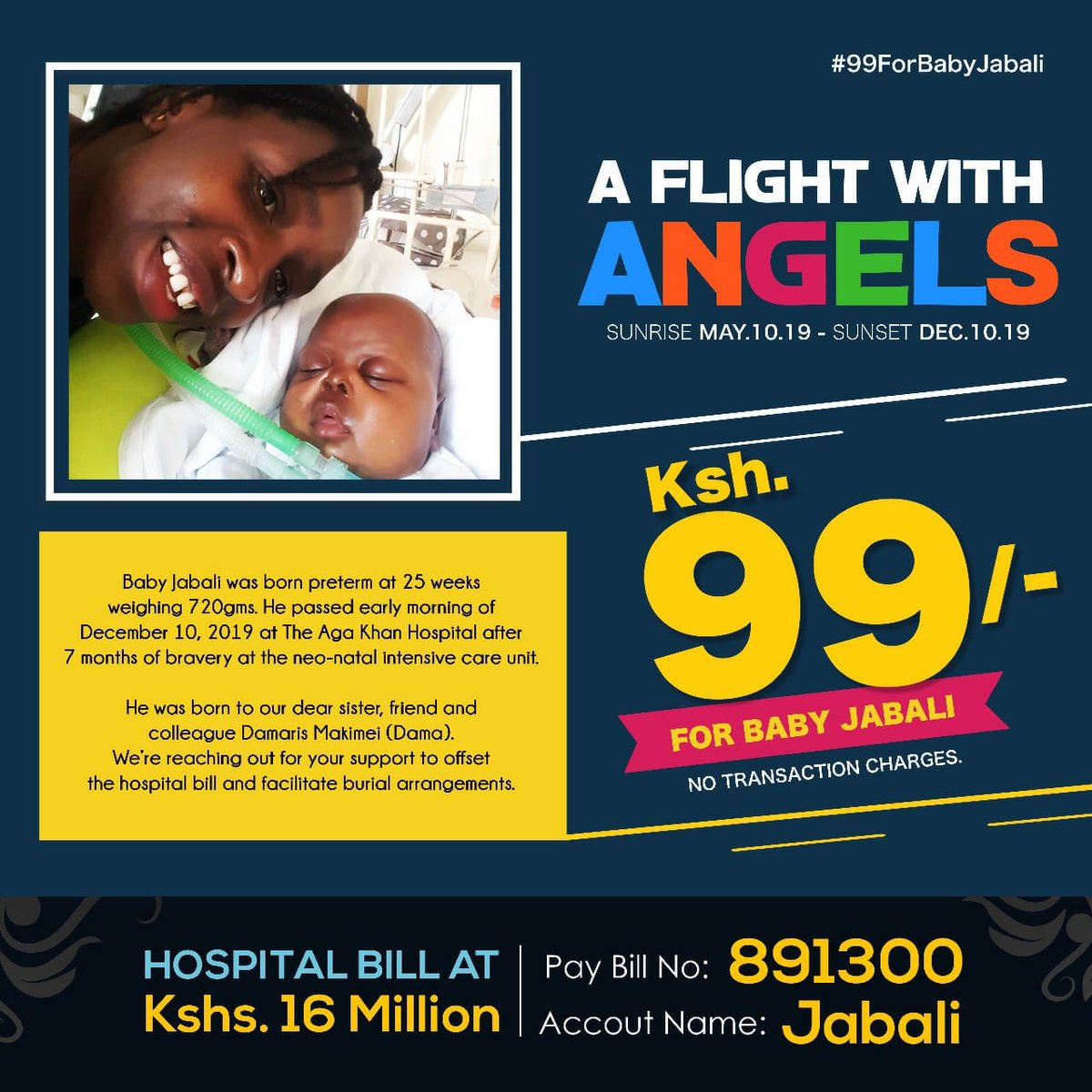 chriskirwa's tweet photo. #99ForBabyJabali 162,000 Kenyans sending 99 Kshs and we will clear the hospital bill of 16,000,000/= Million  Kindly let’s stand with Damaris Makimei  #99ForBabyJabali https://t.co/CK6lF49CnD