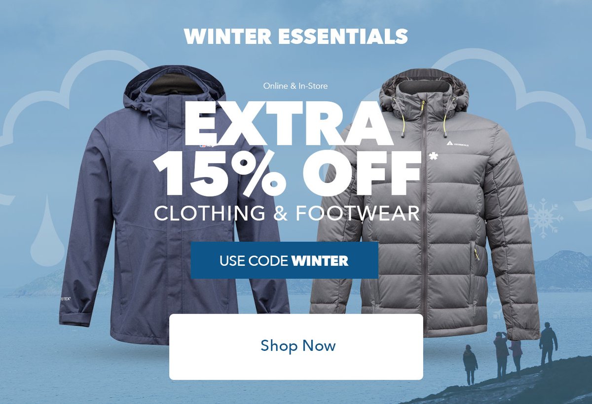 OutdoorCodes's tweet photo. 15% off #winter gear at Millets with voucher code WINTER.

Details here: https://t.co/naFcVkCJ7X
See the range  https://t.co/leh29bDCwO

#Berghaus #TheNorthFace #Craghoppers #Ad https://t.co/V6dHknf7Il