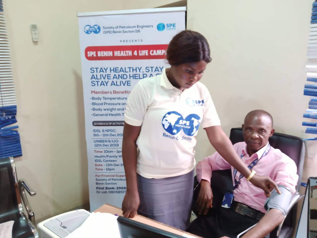 SPEBenin's tweet photo. SPE Benin recently held a week long HEALTH 4 LIFE Campaign program in Benin City, 9th - 13th Dec 2019. The campaign involved basic medical checks. Proceeds made from the campaign were used in buying food and medical supplies to 200 vulnerable children
#SPE #SPECares #SPEBenin https://t.co/ZmdFgHGkTB