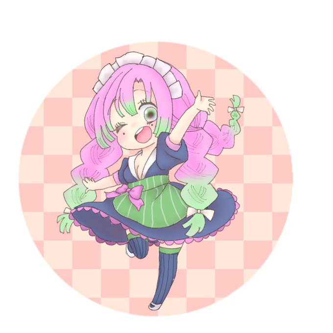 ✩⃝はあちょ✩⃝さんがTwitterに投稿した甘露寺蜜璃(鬼滅の刃)のイラスト。