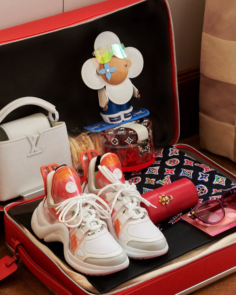 Louis Vuitton on X: Packing for the Holidays with #LouisVuitton. Go bold  with brightly colored accessories such as a new pair of Archlight sneakers.  Find more #LVGifts inspiration from the Holiday campaign