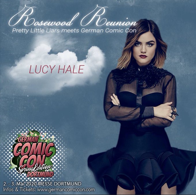 PLL_random's tweet image. #RosewoodReunion #PLLCon

YASSSSSSSSSSSSSS

@lucyhale INVITADA CONFIRMADA a la nueva edición en MAYO de la @GermanComicCon @ReunionRosewood 👏👏👏👏👏

El reencuentro #Lucian se acerca #PLL #PrettyLittleLiars #GermanComicCon