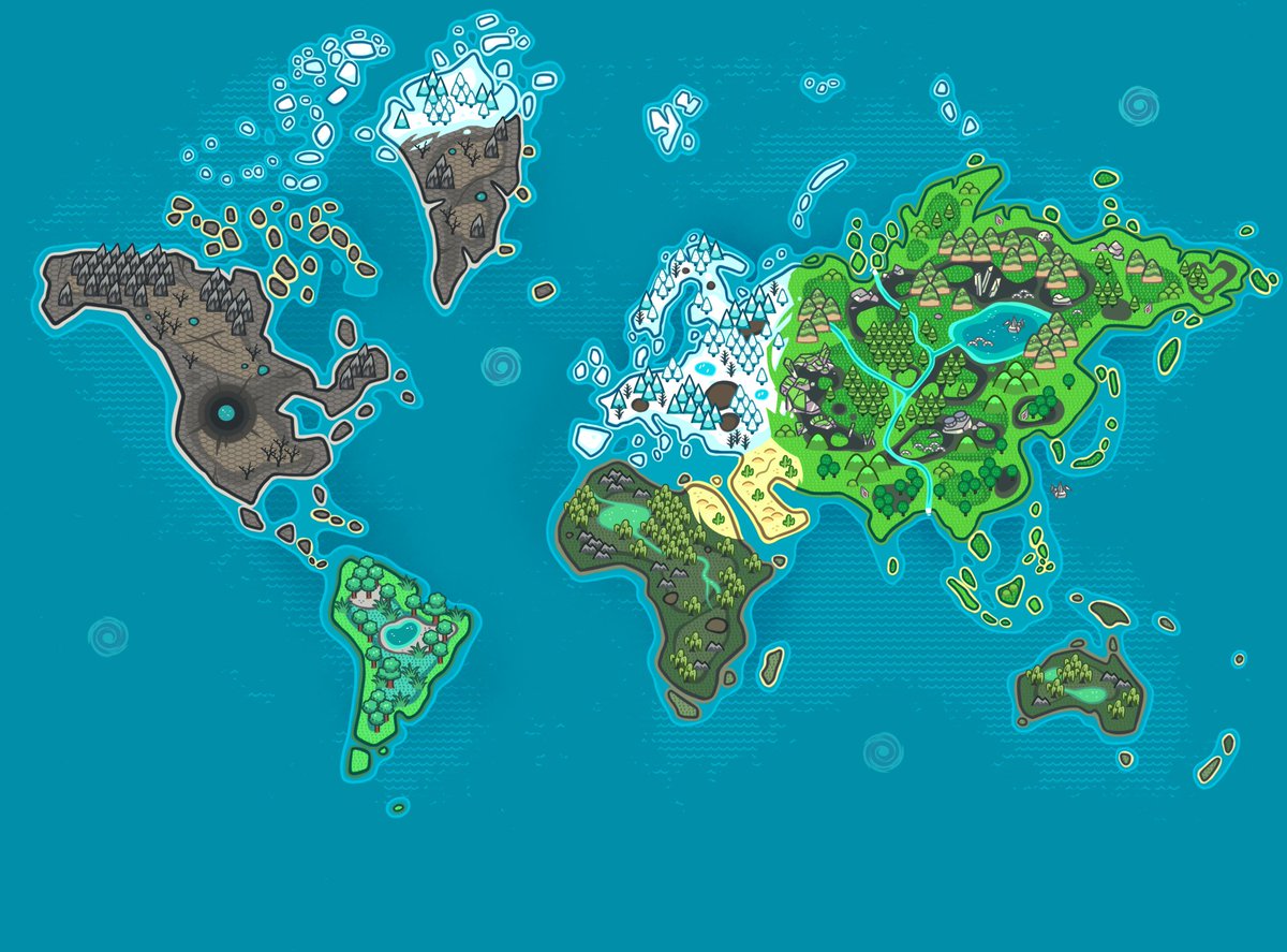 mindcakes's tweet photo. Here's a sneak peek of the world map for our upcoming game, #HistoHunters. Each continent has a different story that led to its demise. #gamedev #ios #android #coming #soon https://t.co/ULl9hNDK2K