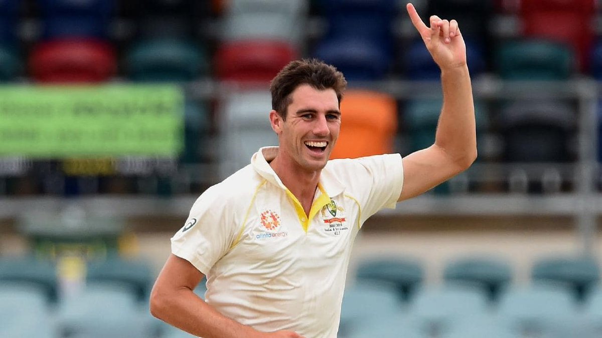 cricketcentral's tweet photo. GOT HIM! Cummins makes the breakthrough to dismiss Colin de Grandhomme for 33. Australia need 4 wickets to win now #AUSvNZ #Cricket #DomainTestSeries https://t.co/jR2Hvcb03y