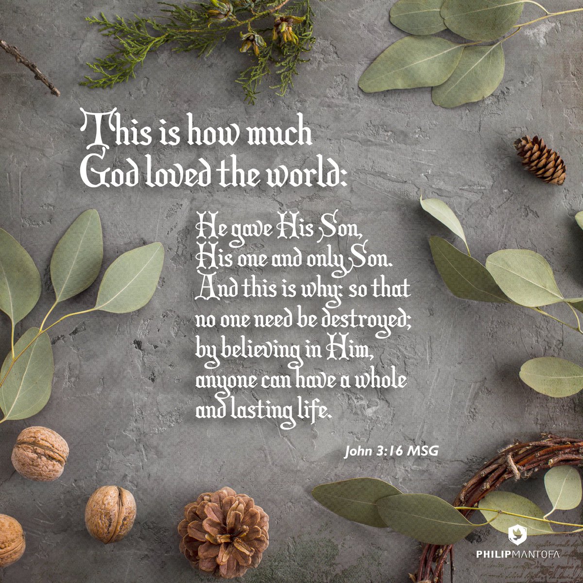 "Karena begitu besar kasih Allah akan dunia ini, sehingga Ia telah mengaruniakan Anak-Nya yang tunggal, supaya setiap orang yang percaya kepada-Nya tidak binasa, melainkan beroleh hidup yang kekal." Yohanes 3:16

#bibleverse