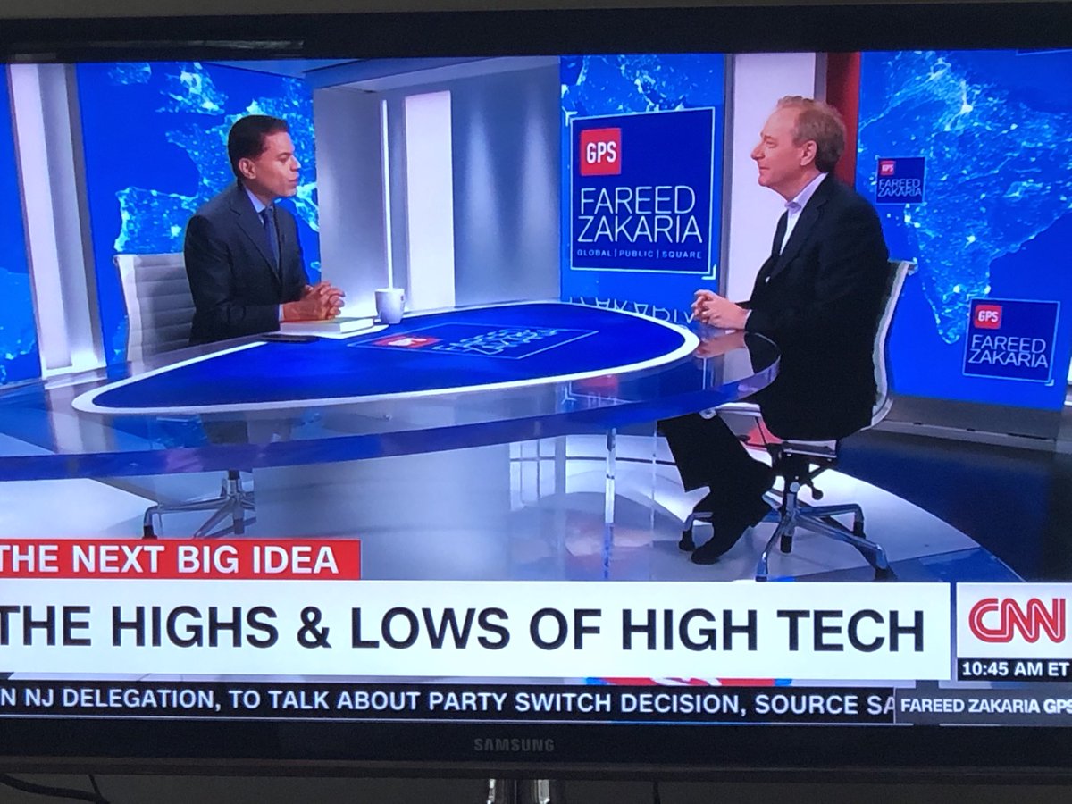 Excited to see 2 of my friends do a great job on ⁦@FareedZakaria⁩ this am! ⁦@BradSmi⁩ of ⁦@Microsoft⁩ & ⁦@SlaughterAM⁩ CEO of ⁦@NewAmerica⁩. ⁦@princetonalumni⁩ @81Reigns @Princeton80 #InTheNationsService