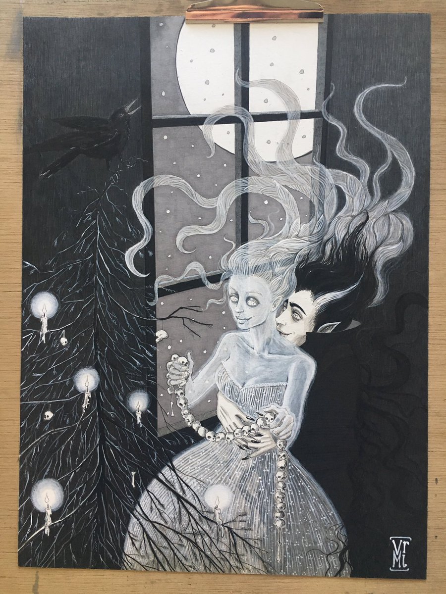 VermillionDraws's tweet photo. It’s Christmas 🎄 before hour... my drawing printed on PVC fabric by Monsterz Tea Party. Get one at their site https://t.co/zM6wxOcAJL 🖤🖤🖤😘 https://t.co/w6zhIHDolY