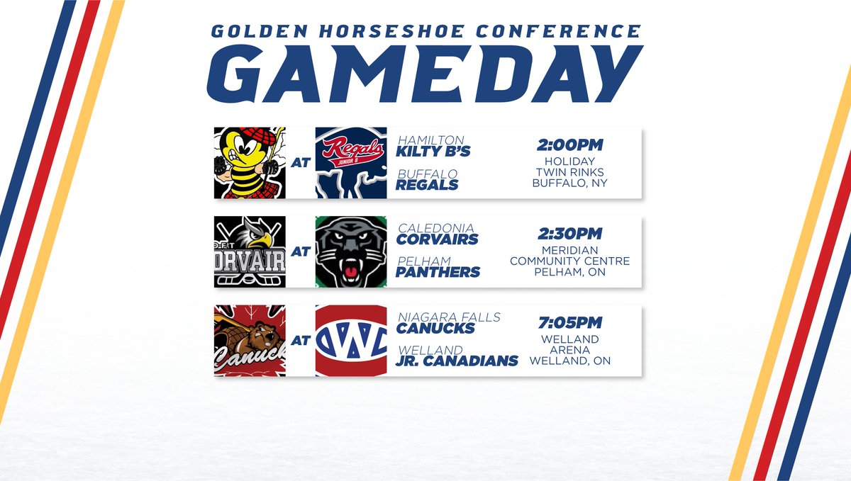 GOHLHockey's tweet photo. Three games today in the Golden Horeshoe!
#HAMvsBUF
#CALvsPEL
#NFCvsWEL https://t.co/shQzOEOIGX