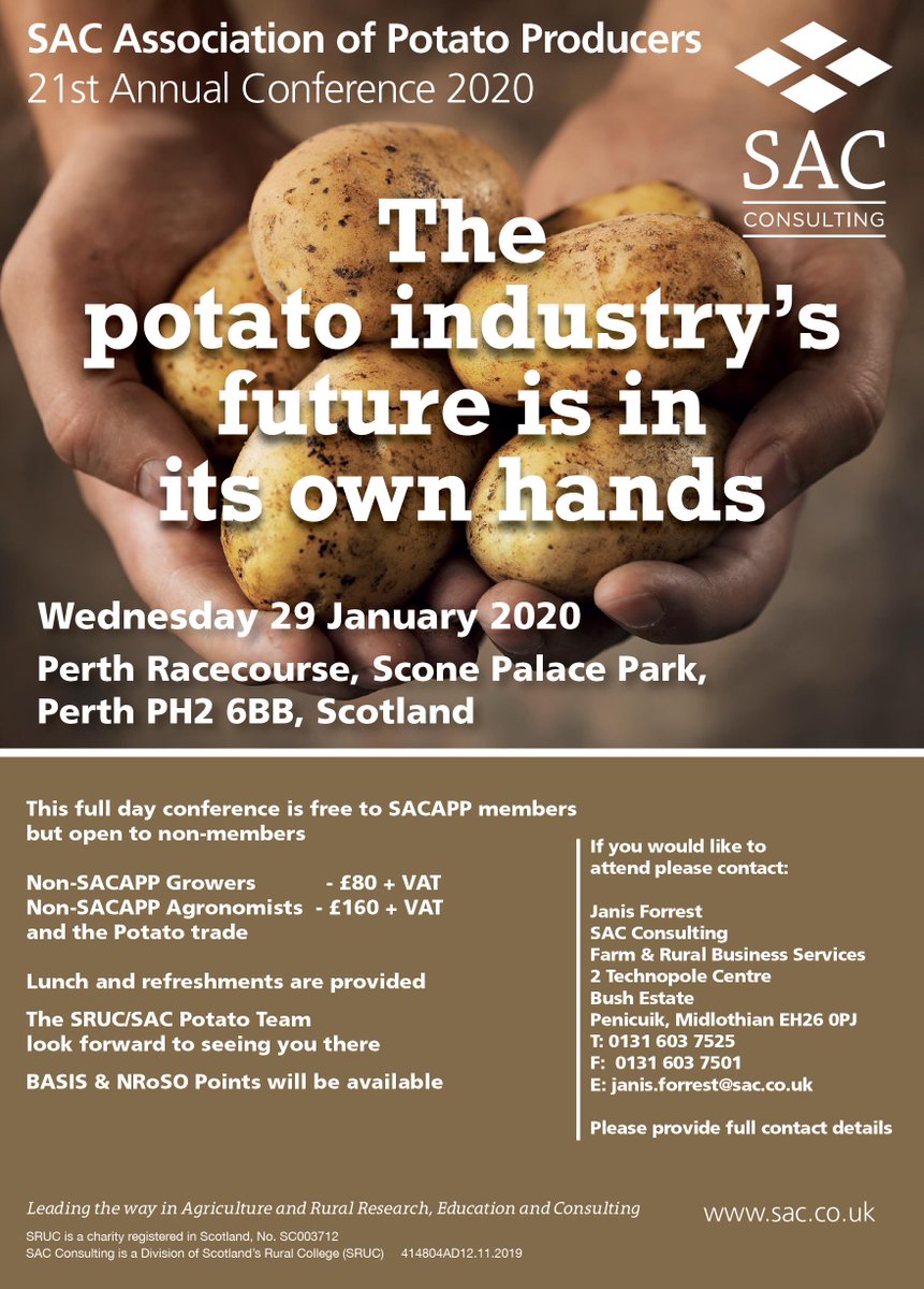 dynamic_potato's tweet photo. Come along to the 21st SACAPP conference on Jan 29 next year.  A great line up of potato topics and speakers.  It has become a must on the potato industry calendar. https://t.co/t922b597H6
