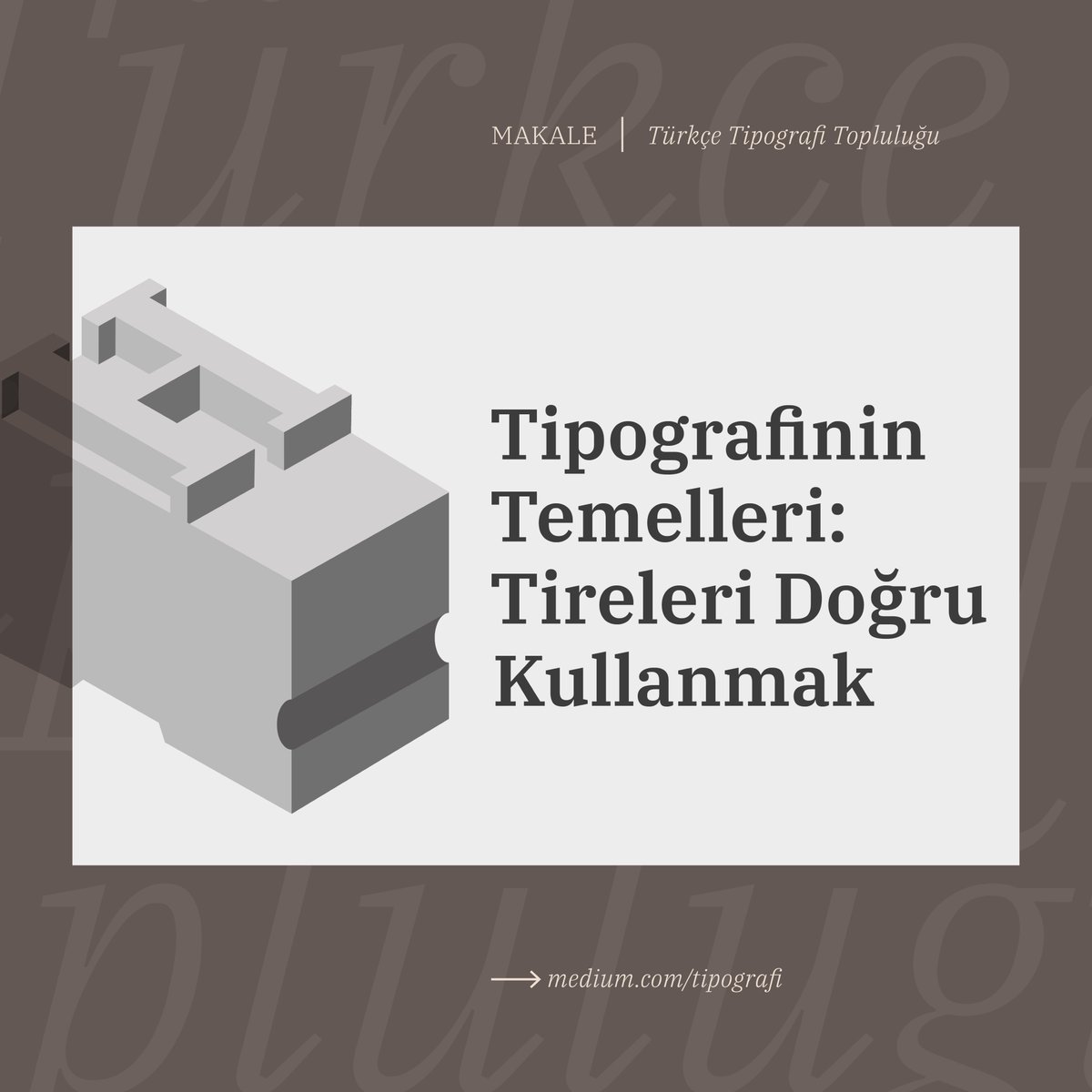 tipografi's tweet photo. Tipografinin Temelleri serisinin ilkinde, birbirinden farklı anlamları olan ve genelde ne olduğu tam olarak bilinmeden kullanılan tirelere değindik. İyi okumalar. 👋

https://t.co/31Ramo2ZBR

#türkçetipografitopluluğu #tipografi #ttt #tttmakaleler #türkçetipografi https://t.co/TuFjpdCVkj