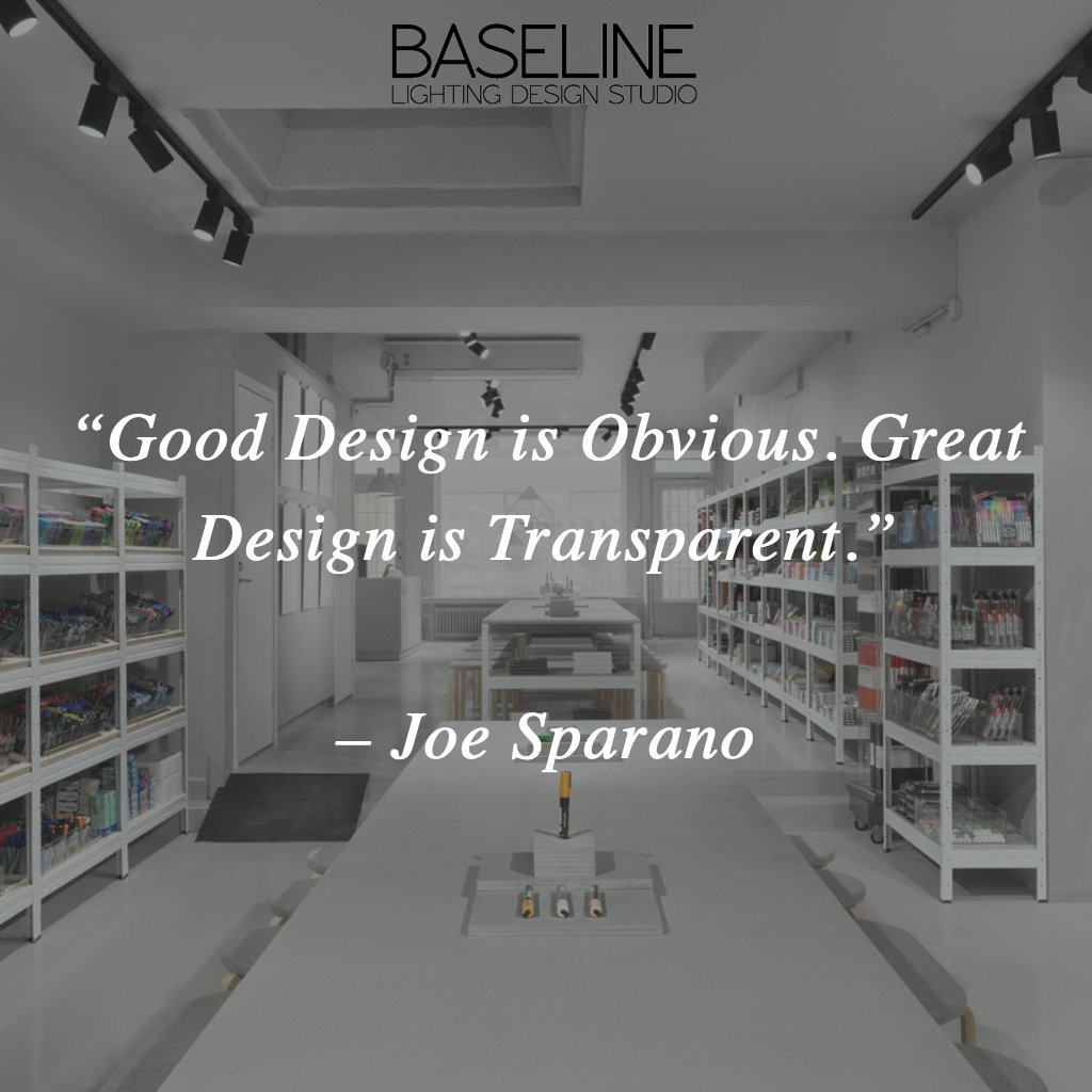 DesignBaseline's tweet photo. “Good Design is Obvious. Great Design is Transparent.” – Joe Sparano
#Design #Designer #Retail #Retailers #LightingDesign #LightingDesigner #LightingDesigners #LightingDesignAgency #LightingDesignConsultancy https://t.co/OLcPgRHQQA