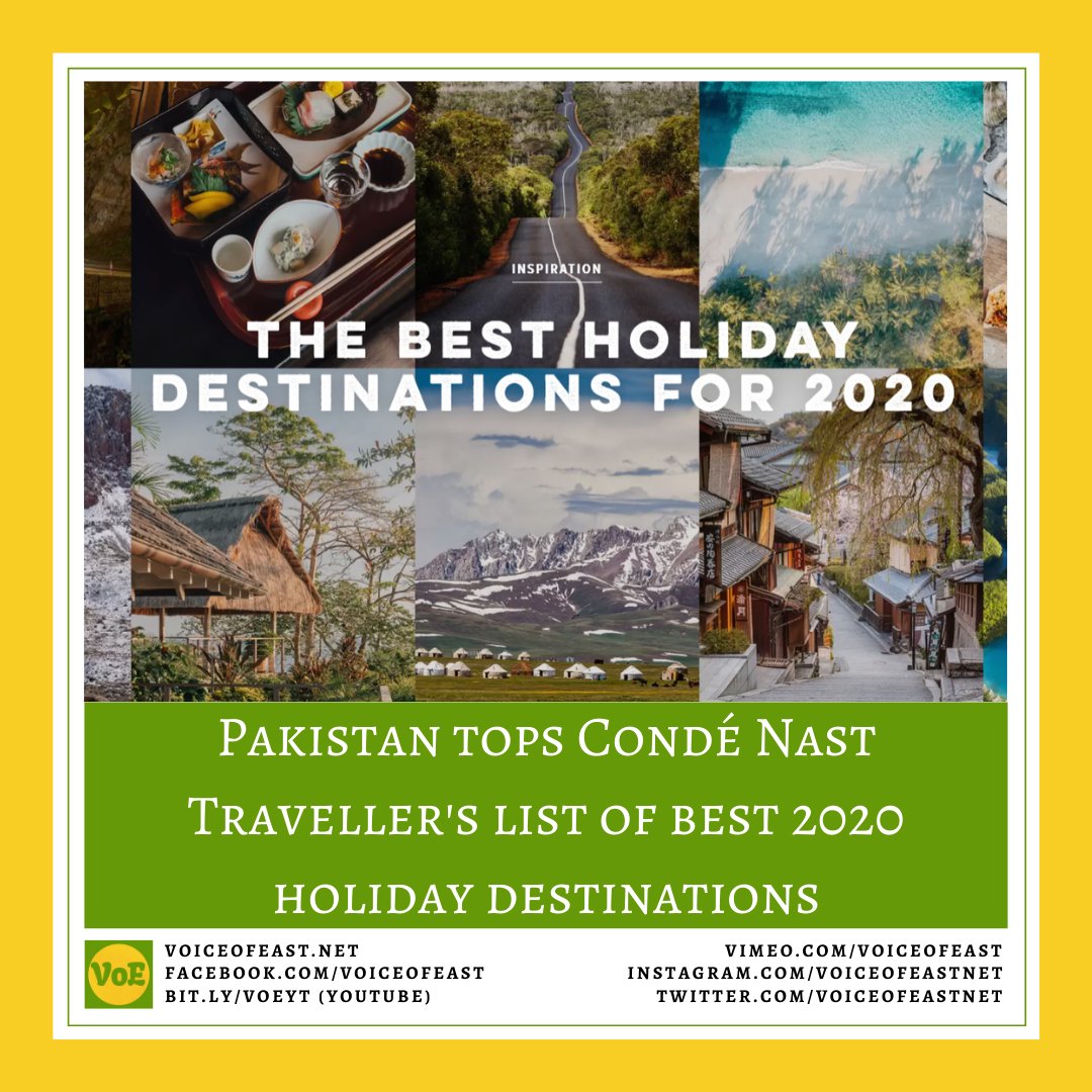 VoiceofEastnet's tweet photo. #Pakistan is no. 1 destination on Condé Nast Traveller's list of best holiday destinations for 2020
#Tavellers #Tourism
https://t.co/6qmd1DxKpk
https://t.co/taNXvMGwUS https://t.co/DJMcmkllFr