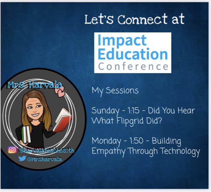 MrsHarvala's tweet photo. I am presenting at @sourcewelltech #impactEDU19 on @Flipgrid and building empathy through technology featuring @EmpaticoOrg and #SDGs I would love to connect during the conference. https://t.co/NIEOiocuSQ