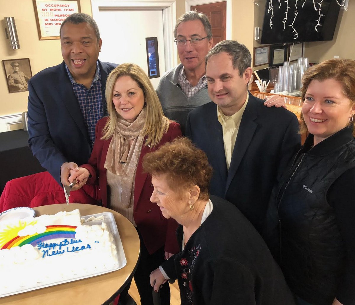 Huntington Democrats revved up for the holiday season and the 2020 election yesterday at the American Legion hall in Halesite. A toy drive and cake made for camaraderie and good cheer!