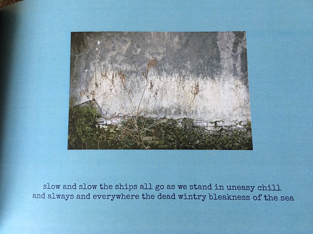 Lots of people can see faces in patterns created by weathering of old stonework.  @maryfrancesness sees miniature epics. Sea Pictures combines beautiful photography with a cut-up of Melville and Coleridge, narrated in a compelling first person plural.