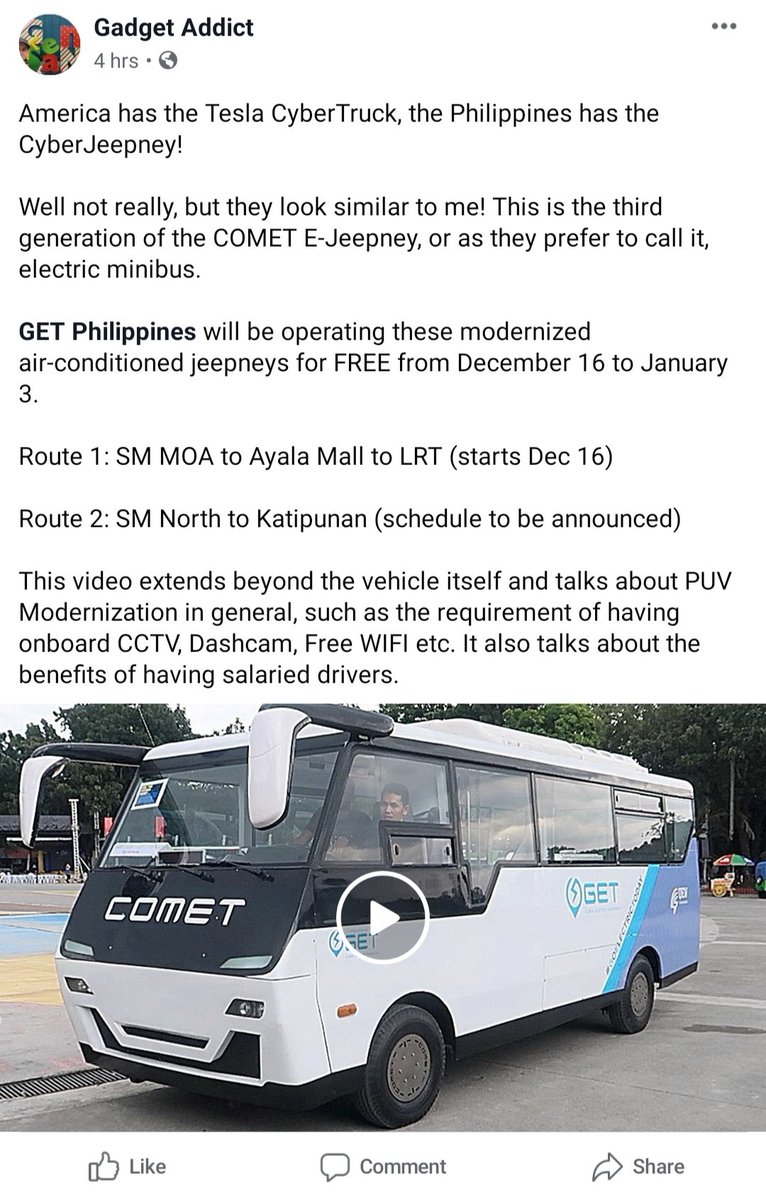 GET_COMET's tweet image. Bzzt bzzt COMET featured in Gadget Addict's video. Watch it now! #GoElectricToday 

m.facebook.com/story.php?stor…