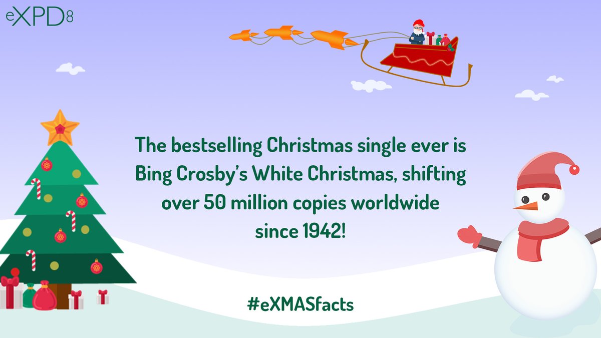 eXPD8_fm's tweet photo. Fact #14 is for all you festive soundtrack lovers! Who's dreaming of a white Christmas this year? 🎄❄️⛄ #eXMASfacts https://t.co/H2tfJXEQYx