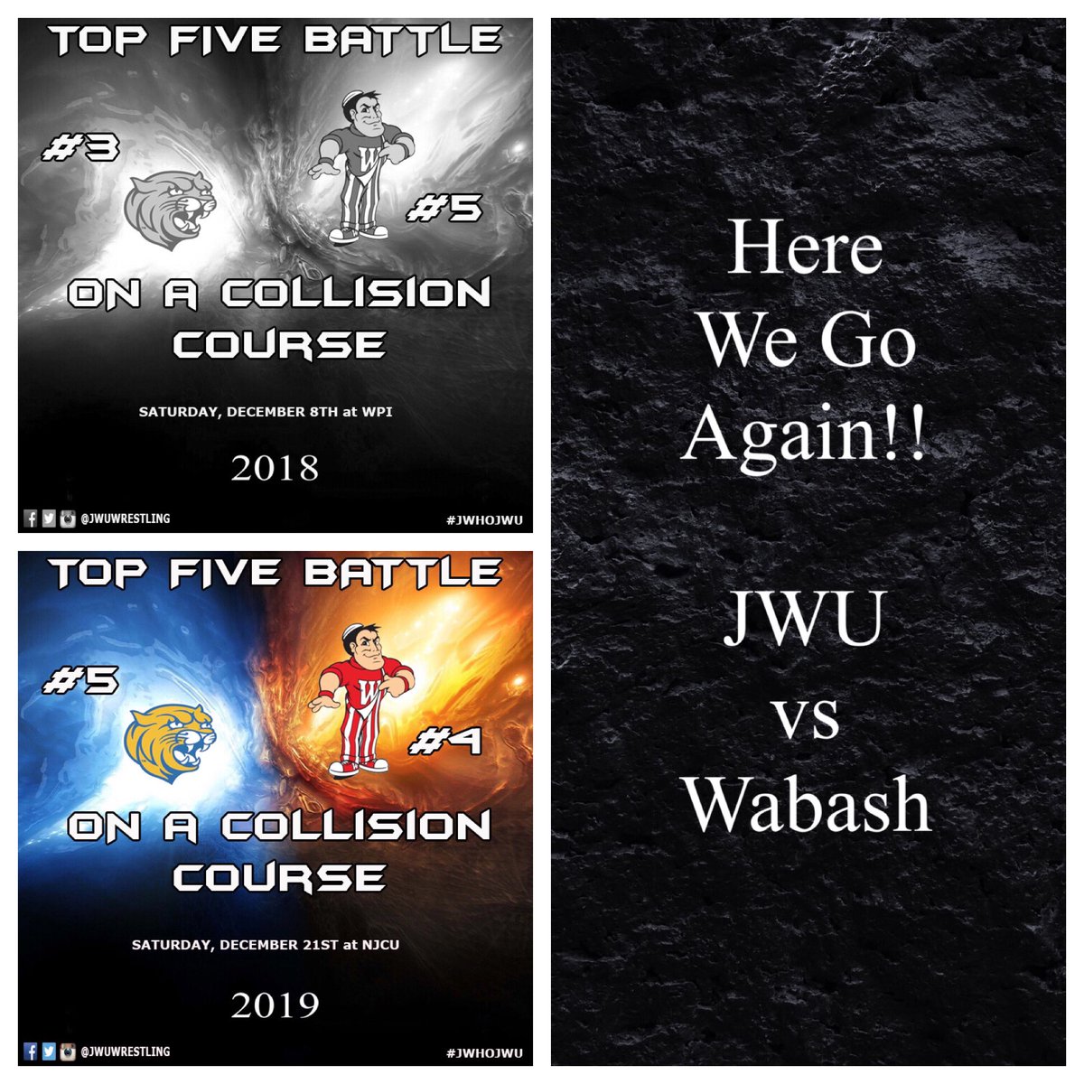 JWUWRESTLING's tweet photo. The more things change, the more they stay the same. #WINatEVERYTHING #BashNation @wabashwrestling https://t.co/32aKqPK4uJ