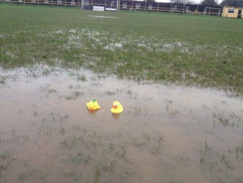 84Rainham's tweet image. Game cancelled today due to water logged pitch