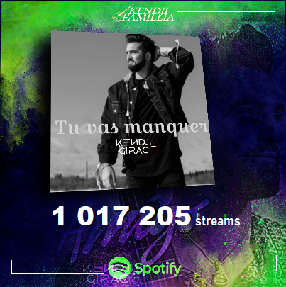 kendjifamillia's tweet photo. #TuVasManquer vient de dépasser le million d'écoutes sur #Spotify. Il reste que 2 titres sous le million, Ma folie (747 310) et Yo contare (809 863).
PS: Il y aura des changements de mise en pages des différents tops pour + de lisibilité🧐 hésitez pas à dire si ça vous plait 😉 https://t.co/N1uJLgsDl3