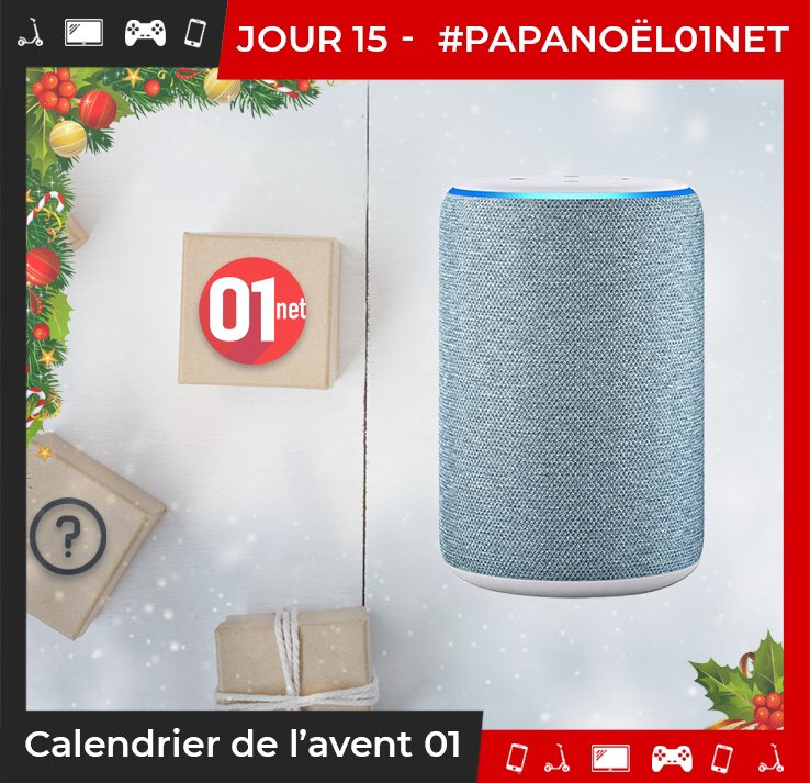 01net's tweet photo. C’est reparti pour le #PapaNoël01net ! 🎅🏽
Ce dimanche tentez de gagner votre Echo 3ieme génération ! 
 
Pour participer :

- Follow @01net &amp; @AmazonNewsFR
- RT et like et le tweet
- Tweete avec le #PapaNoël01Net 

Profitez bien du week-end 😇 https://t.co/vRYOdy35pv